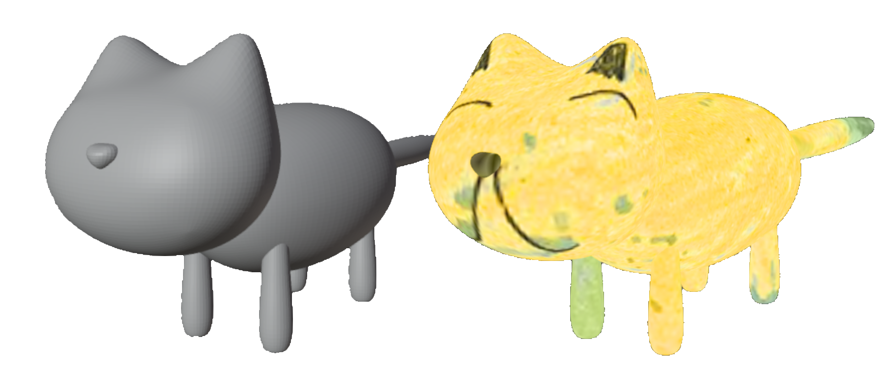Generated 3D models from children's drawings